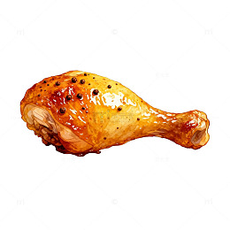 美味烤鸡腿插画素材