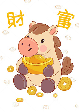 马年小马捧金元宝