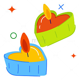 卡通蜡烛插画设计元素