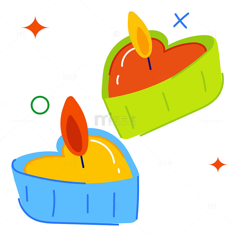 卡通蜡烛插画设计元素