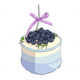 卡通蓝莓蛋糕插图设计素材