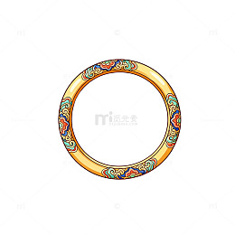 传统花纹金环图案装饰设计素材