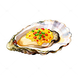 美食插画贝壳蒸蛋