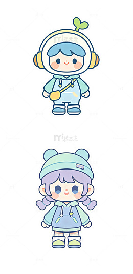 Q 版 潮玩 卡通 扁平可爱