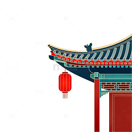 传统中国建筑风格元素矢量图案