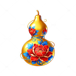 金葫芦牡丹花纹饰图案