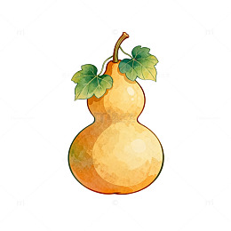 水彩葫芦插画设计素材