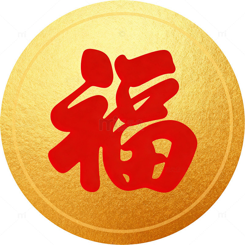 福字图案金色背景