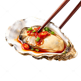 美食风格蒜蓉生蚝插画素材