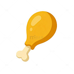 卡通鸡腿美食插画设计元素