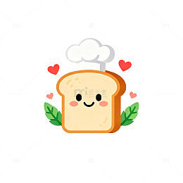 可爱卡通面包插画素材