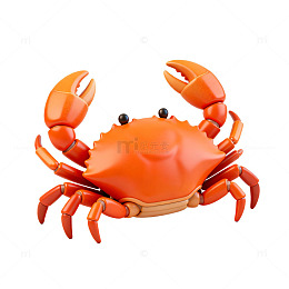 卡通螃蟹插画设计素材