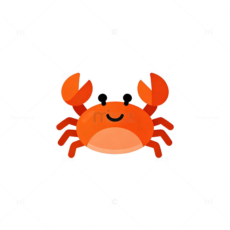可爱卡通螃蟹插画矢量素材