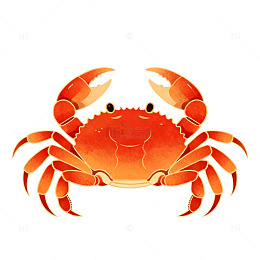 卡通螃蟹插画设计素材