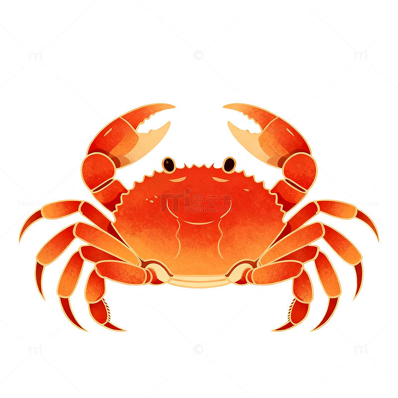 卡通螃蟹插画设计素材