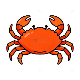 卡通螃蟹简笔画素材