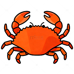 卡通风格螃蟹插画素材