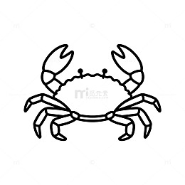 简约线条螃蟹图案