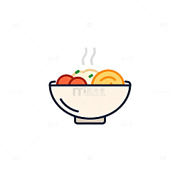 简笔画热食图标设计