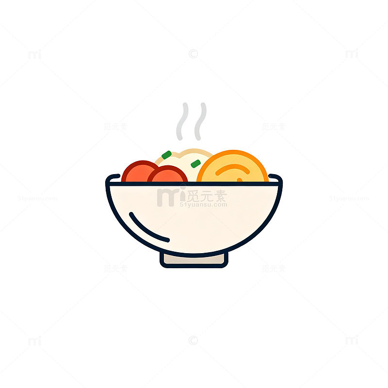 简笔画热食图标设计