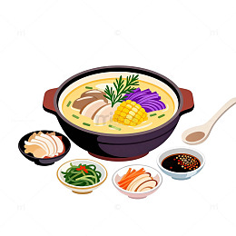 日式火锅插画素材