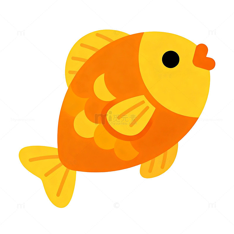 卡通鱼简笔画设计素材