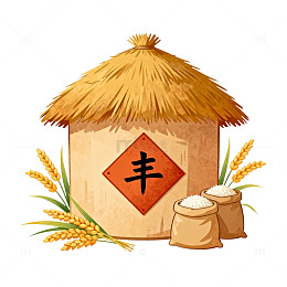 稻草屋丰收图