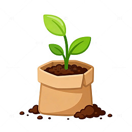 卡通植物生长插画