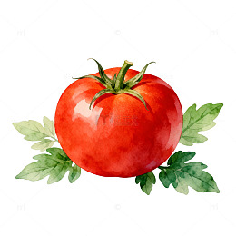 水彩番茄新鲜蔬菜插画