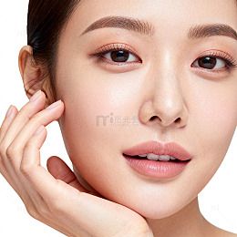 精致妆容美女特写