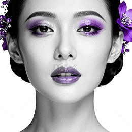 精致妆容女性模特图片设计素材