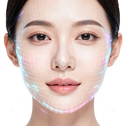 科技美颜面部扫描效果图