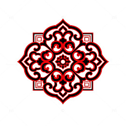 中国传统纹样红黑图案