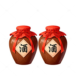 传统中式酒坛插画设计素材