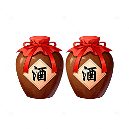 传统中国风酒坛插画