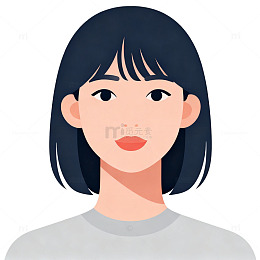 简约卡通女性头像设计素材