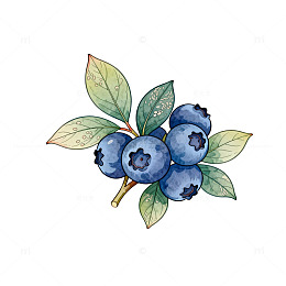 蓝莓插画水果装饰素材