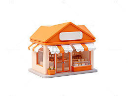 可爱小店模型3D渲染素材