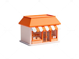 卡通小店迷你建筑模型
