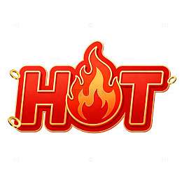 火焰风格HOT字样图形设计