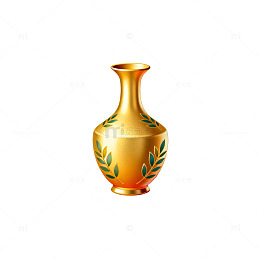 金色花瓶装饰图案插画