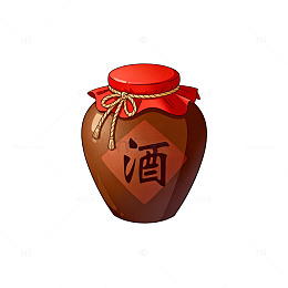 传统中国风酒坛插画素材