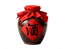 传统中国酒瓶特写