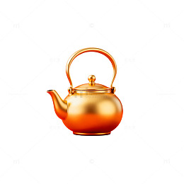 金色茶壶闪耀背景