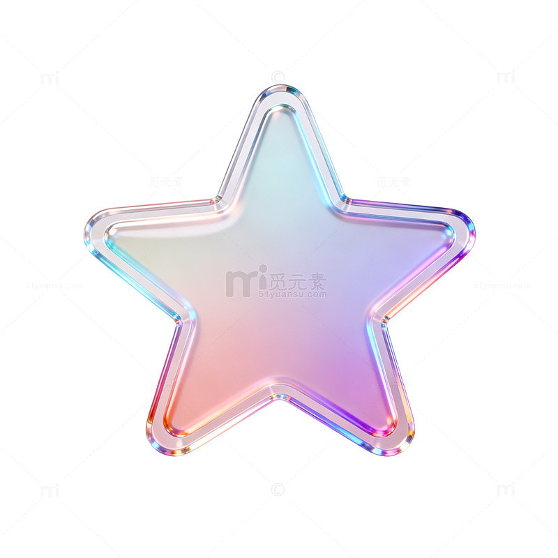 彩虹色五角星装饰图案
