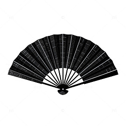 黑色扇子剪影矢量素材