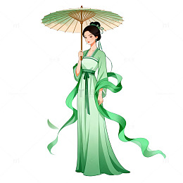 古风女子插画素材