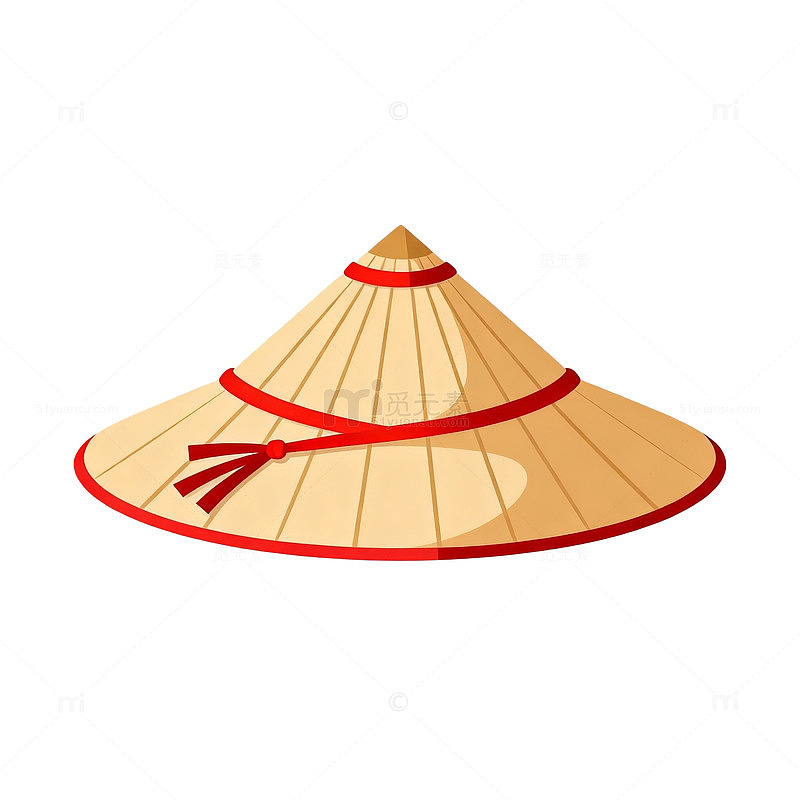 卡通风越南斗笠插画设计素材