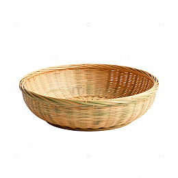 竹编圆形收纳篮