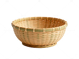 竹编圆形篮子手工艺品